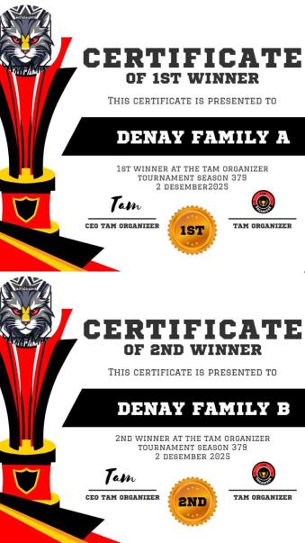 Juara 1 & 2 TAM Organizer Season 379
