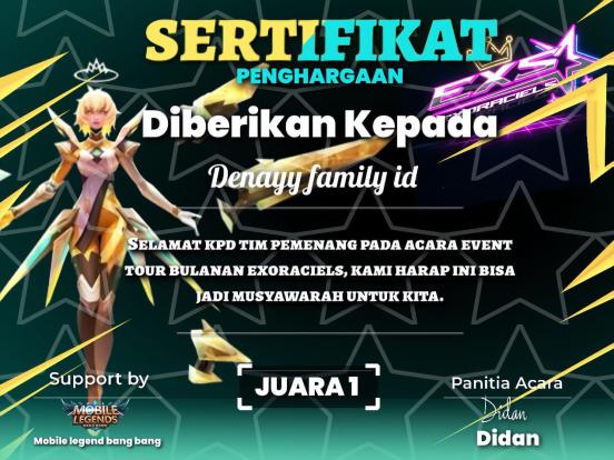 Juara 1 Tournament Exoraciels