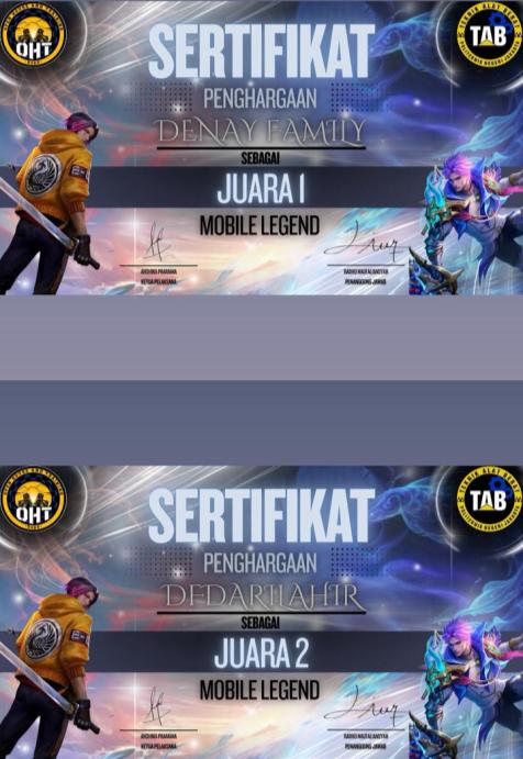 Juara 1 & 2 Tournament OHT